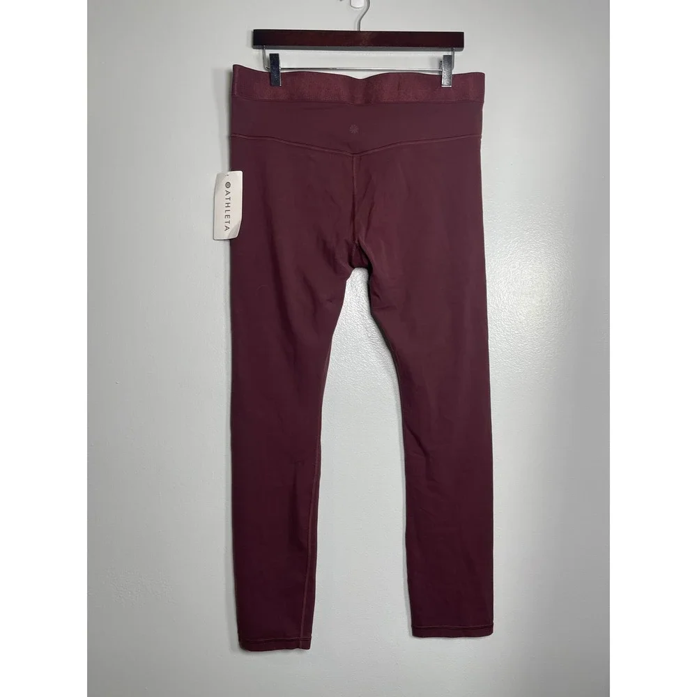 ATHLETA Aura Split‎ Pant XL Burgundy NEW Leggings Active Athleisure Running Gym